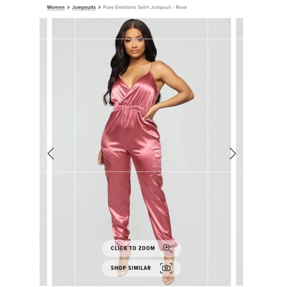 Fashion Nova Pants - Fashion Nova Rose Satin Jumpsuit S/M